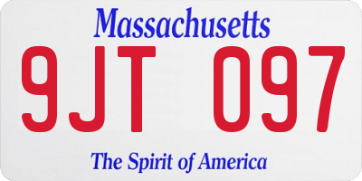 MA license plate 9JT097