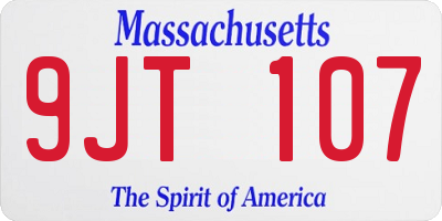 MA license plate 9JT107