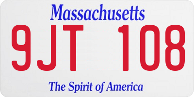 MA license plate 9JT108