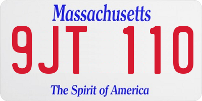 MA license plate 9JT110
