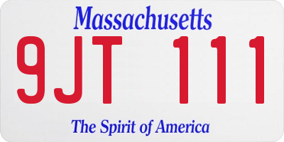 MA license plate 9JT111