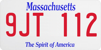 MA license plate 9JT112
