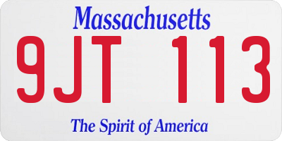 MA license plate 9JT113