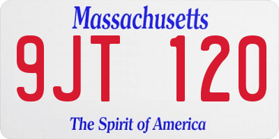 MA license plate 9JT120