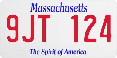 MA license plate 9JT124