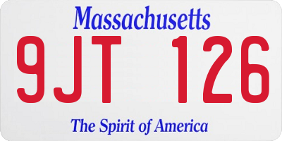 MA license plate 9JT126