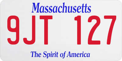 MA license plate 9JT127