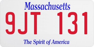 MA license plate 9JT131