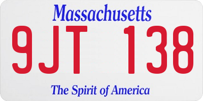 MA license plate 9JT138