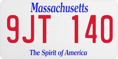 MA license plate 9JT140