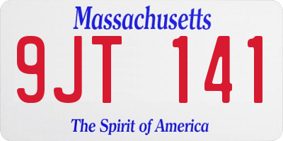 MA license plate 9JT141