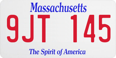 MA license plate 9JT145