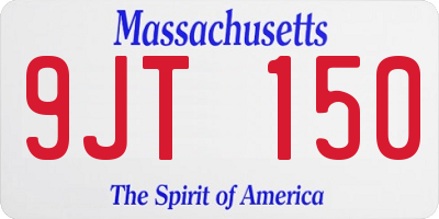 MA license plate 9JT150