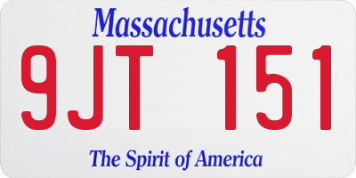 MA license plate 9JT151