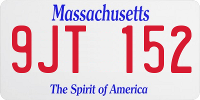 MA license plate 9JT152