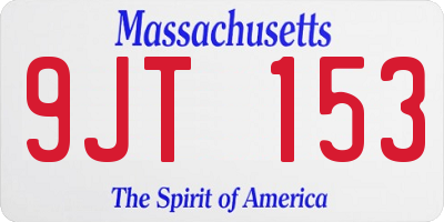 MA license plate 9JT153