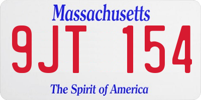 MA license plate 9JT154