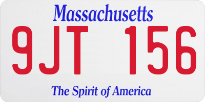 MA license plate 9JT156
