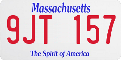 MA license plate 9JT157