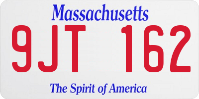 MA license plate 9JT162