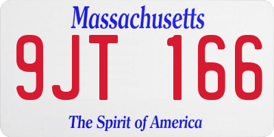 MA license plate 9JT166