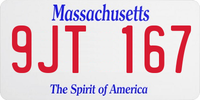 MA license plate 9JT167