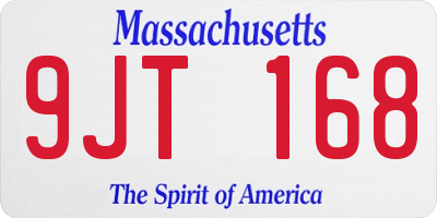 MA license plate 9JT168