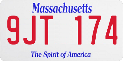 MA license plate 9JT174