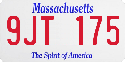 MA license plate 9JT175