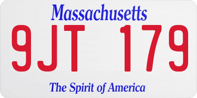 MA license plate 9JT179
