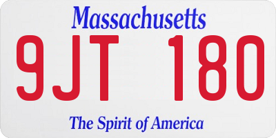 MA license plate 9JT180