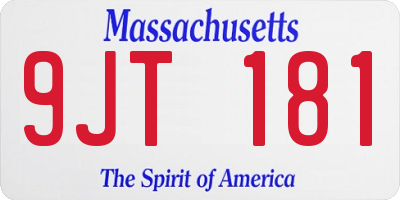 MA license plate 9JT181