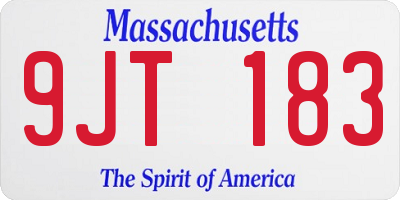 MA license plate 9JT183