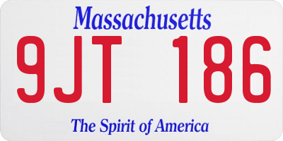 MA license plate 9JT186