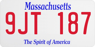 MA license plate 9JT187