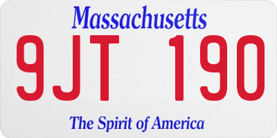 MA license plate 9JT190