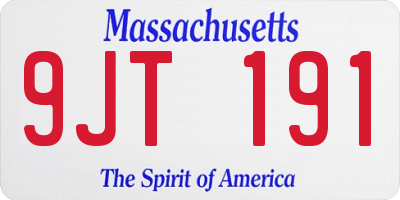 MA license plate 9JT191
