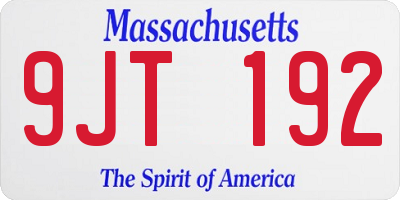 MA license plate 9JT192