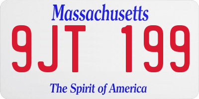 MA license plate 9JT199