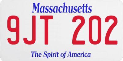 MA license plate 9JT202