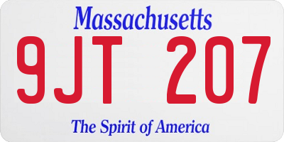 MA license plate 9JT207