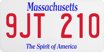 MA license plate 9JT210