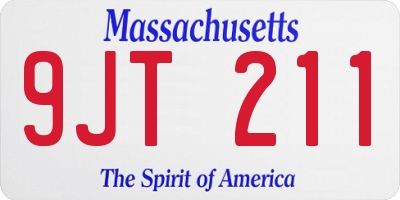 MA license plate 9JT211