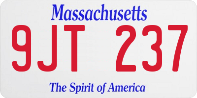 MA license plate 9JT237