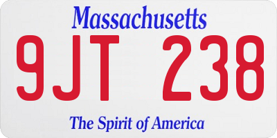 MA license plate 9JT238