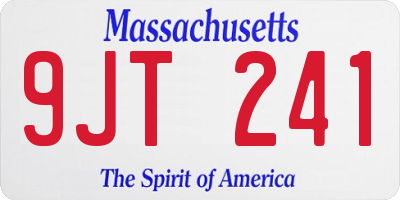 MA license plate 9JT241