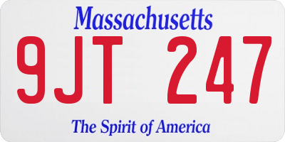 MA license plate 9JT247