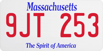 MA license plate 9JT253