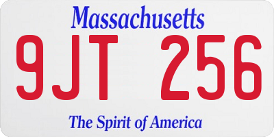 MA license plate 9JT256