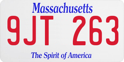 MA license plate 9JT263